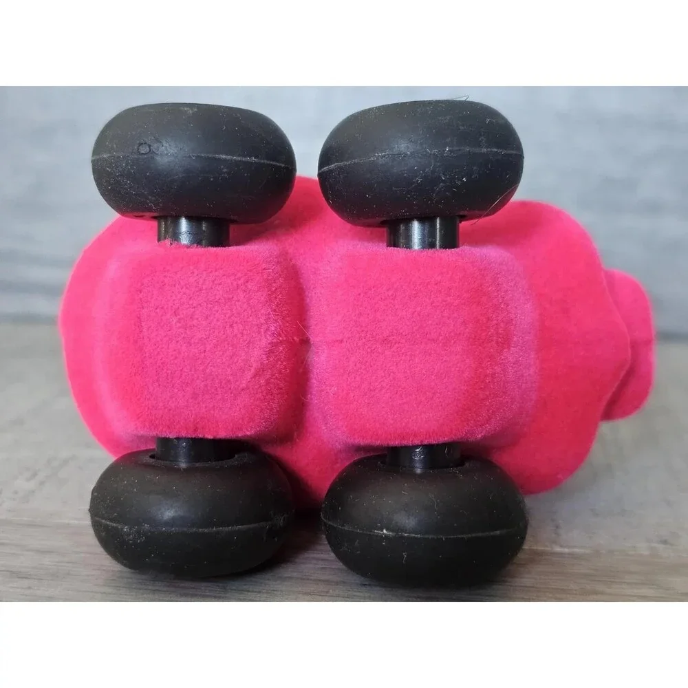 Rare Magenta Pink Soft Velvety Pig Microvehicle Car Toy 3